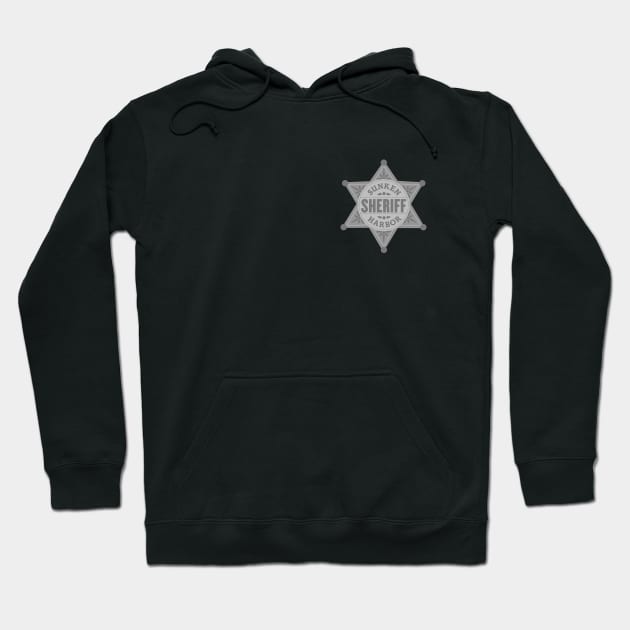 Small Sunken Harbor Sheriff Badge Hoodie by Fireside Mystery Theatre